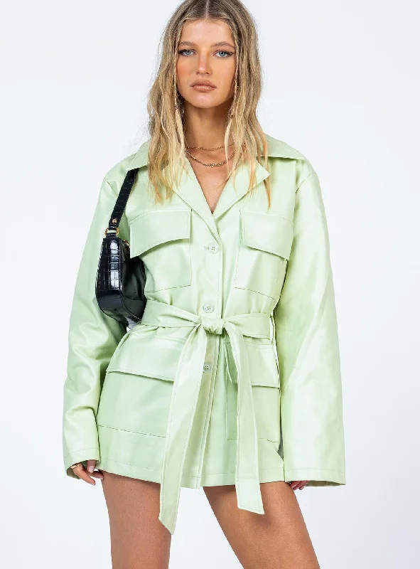 Carter PU Coat Green