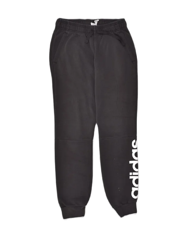 ADIDAS Womens Graphic Tracksuit Trousers Joggers UK 8/10 Small Black